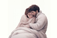 Cuddle blanket adult human. AI generated Image by rawpixel.