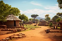 African village landscape outdoors nature. 