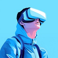Metaverse portrait blue accessories. AI generated Image by rawpixel.
