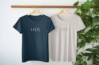 Hanging  t-shirt mockup, fashion psd