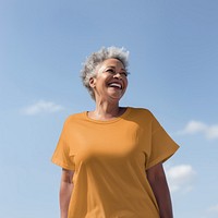 Women's yellow tee, design resource