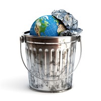 Planet white background container recycling. AI generated Image by rawpixel.