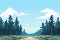 Pine tree road landscape outdoors nature. AI generated Image by rawpixel.