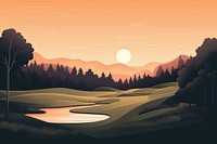 Golf course landscape outdoors nature. AI generated Image by rawpixel.