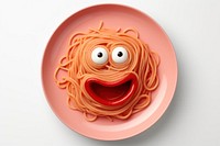 Spaghetti face plate pasta food. 