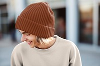 Beanie wool hat mockup psd