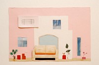 Living room furniture painting art. AI generated Image by rawpixel.