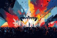 Concert stage crowd illuminated celebration. AI generated Image by rawpixel.