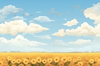 Sunflower field sky landscape cloud backgrounds. AI generated Image by rawpixel.