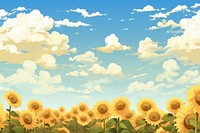 Sunflower field sky landscape backgrounds outdoors. 