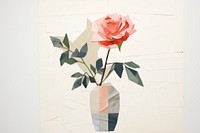 Rose painting flower plant. 