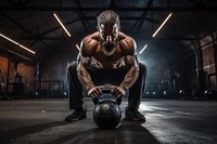 Kettlebell crossfit training gym athlete sports. AI generated Image by rawpixel.