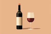 Bottle glass wine drink. AI generated Image by rawpixel.