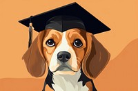 Graduation beagle puppy animal. 