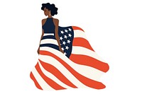 Woman usa dress flag white background independence. AI generated Image by rawpixel.