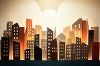 Light city architecture building painting. AI generated Image by rawpixel.