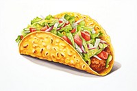 Taco food white background vegetable. 