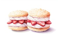 Mini strawberry shortcakes dessert food confectionery. 