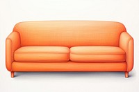 Luxury orange sofa furniture white background comfortable. AI generated Image by rawpixel.