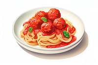 Spaghetti meat meatball pasta. 