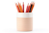 Pencil pot white background creativity container. AI generated Image by rawpixel.