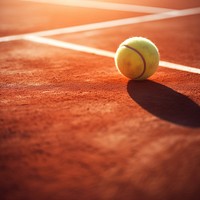 photo of tennis on a court. 