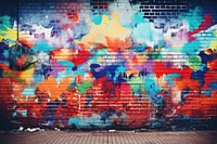 Vibrant colors spray chaos wall architecture painting