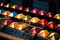 Architecture outdoors umbrella repetition. 