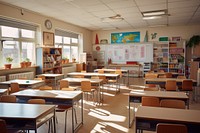 Classroom school architecture furniture. 