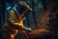 Outdoors beekeeper working holding. AI generated Image by rawpixel.