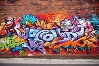 Graffiti colorful street brick wall. AI generated Image by rawpixel.