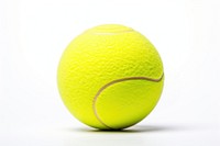 Tennis ball sports white background racket. 