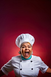 Photography of An Indian women plus size as a Head chef speacking. 