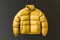 Yellow puffer jacket, winter apparel