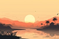 Indonesia scenery nature landscape sunlight. AI generated Image by rawpixel.