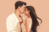 Lover couple kissing adult affectionate. AI generated Image by rawpixel.