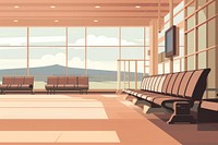 Airport architecture furniture building. AI generated Image by rawpixel.