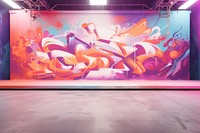 Graffiti painting stage wall. 