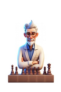 Chess cartoon white background representation. AI generated Image by rawpixel.