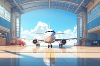 Airport Hangar architecture airplane aircraft. AI generated Image by rawpixel.