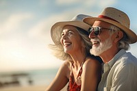 Laughing travel adult beach. AI generated Image by rawpixel.