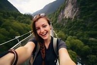 Backpacker woman selfie recreation adventure. AI generated Image by rawpixel.