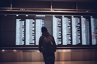 Backpacker airport screen adult. 