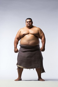 A sumo portrait adult white background. 