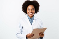 Black woman doctor adult white background stethoscope. 