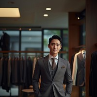 Asian man wearing suit blazer portrait fashion. 