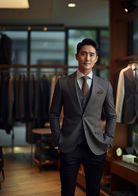 Asian man tuxedo blazer adult. AI generated Image by rawpixel.