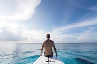 Ocean back watercraft outdoors. AI generated Image by rawpixel.