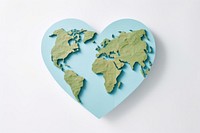 Heart shaped earth symbol map topography. 