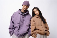 Couple Asian mixed race sweatshirt fashion female. 